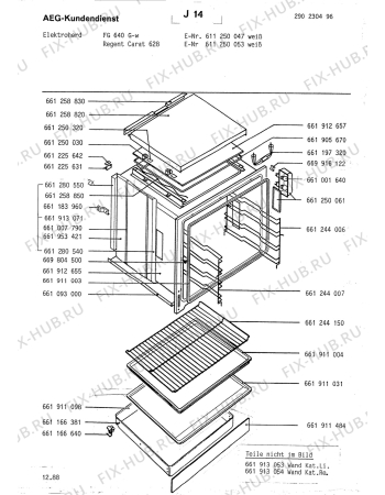 Взрыв-схема плиты (духовки) Aeg REGENT CARAT 628 - Схема узла Section1